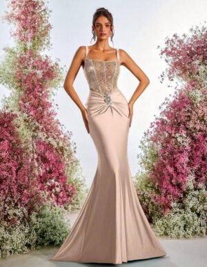 vestido elegant nude 1