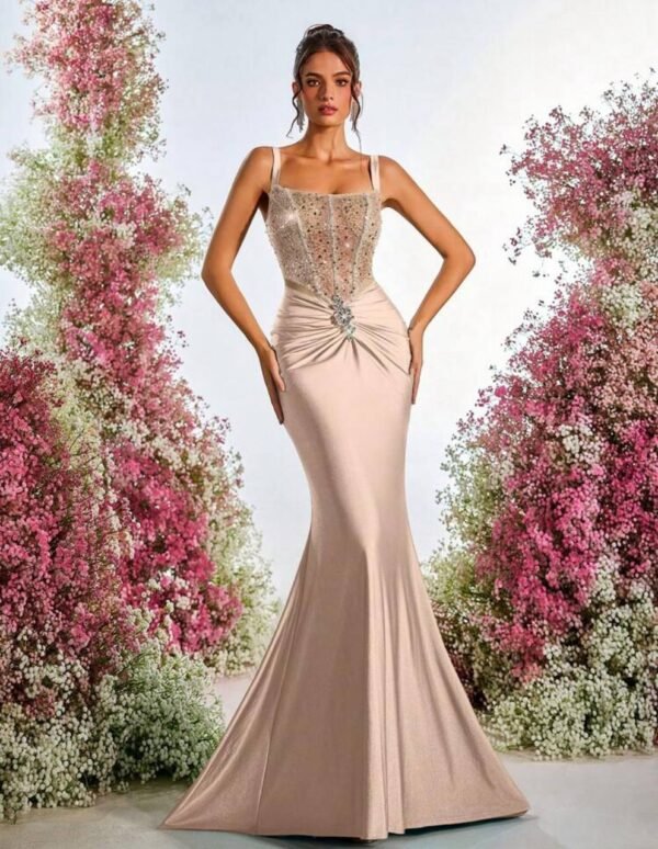 vestido elegant nude 1