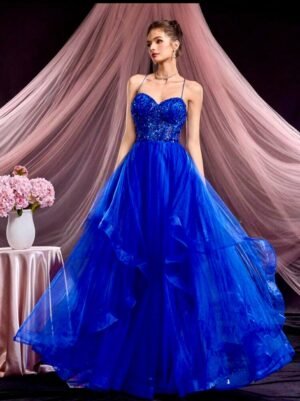 vestido lady elegant blue