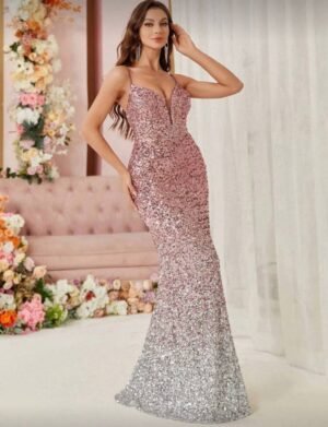 vestido sexy gradient pink