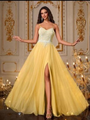 vestido light yellow princess