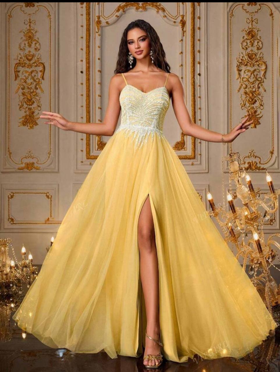 vestido light yellow princess