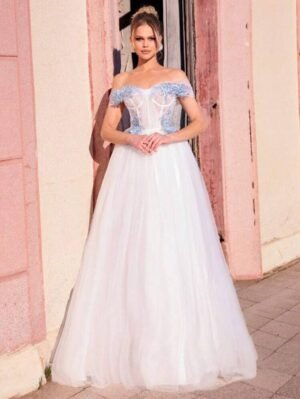 vestido princess white embroidery