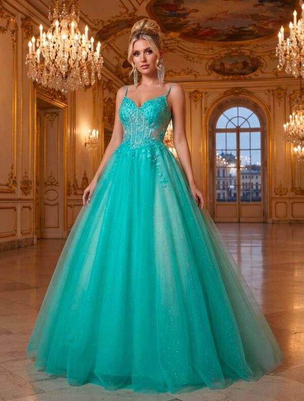 Vestido Lady elegant green coctel