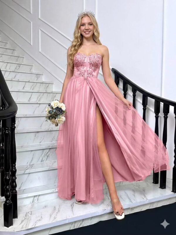 Vestido  pink line